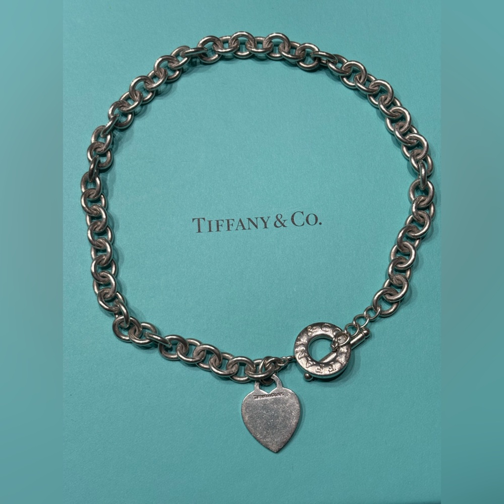 Tiffany & Co. Silver Chain Bracelet with Heart Charm